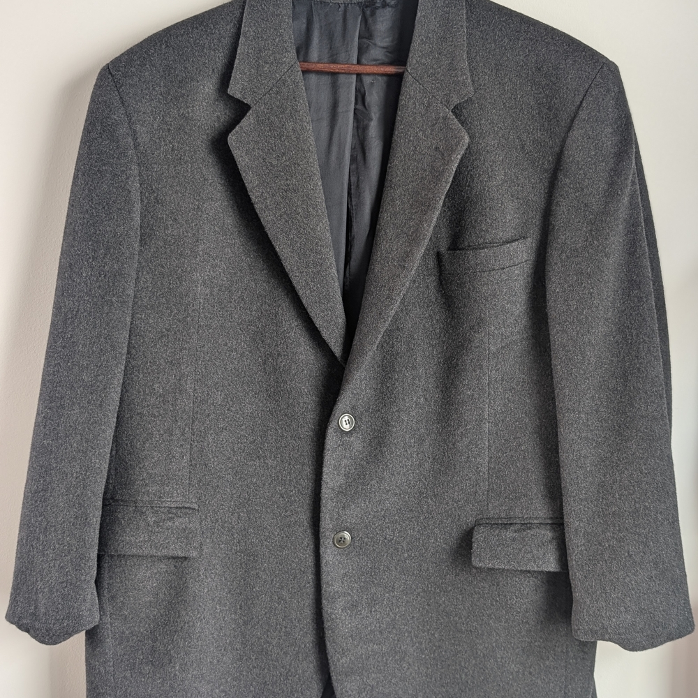 Gianfranco Ruffini 100% Pure Cashmere Blazer Sport Coat Gray Italian Fabric 46R
